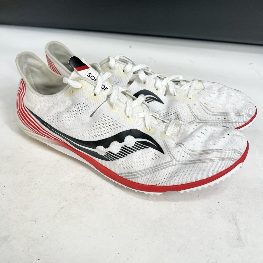 Saucony Men's Endorphin 3 T&F Racing Shoes Track Cleats Size 11 White Red Black